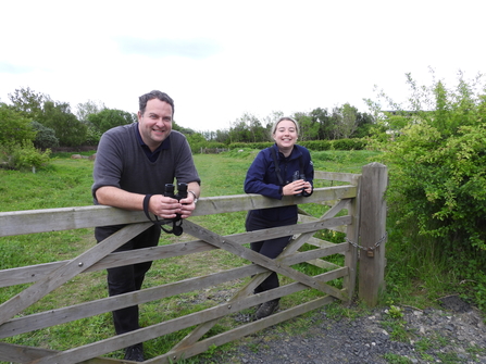 Alex Lister and Sophie Webster get ready to welcome the Springwatch team, image by Susan Wilson.
