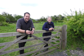 Alex Lister and Sophie Webster get ready to welcome the Springwatch team, image by Susan Wilson.