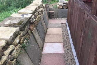 Wall in front of Dunces Corner hide. Photo by Peter Matthewson.