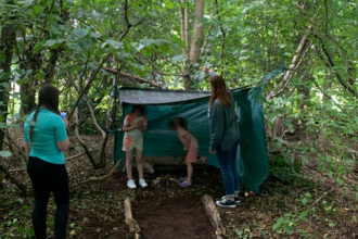 Makeshift den in the woodland. Image by Callum Williams.