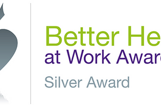 Better Health at Work Award silver and grey logo.