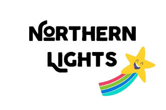 Logo reading ‘Northern Lights’ with a smiling yellow star trailing a rainbow-colored tail.