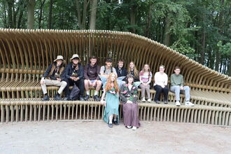 Cramlington Learning Village sixth formers sitting in a group. Image by Fiona Dryden.