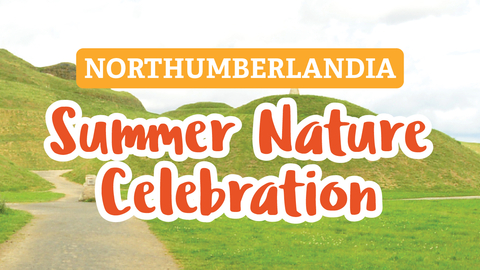 Image of Northumberlandia with the words 'Northumberlandia Summer Nature Celebration' overlaid.