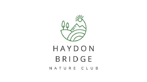 Logo for Haydon Bridge Nature Club featuring a green line-art design of hills, trees, a mountain, and a sun above the text ‘Haydon Bridge Nature Club.