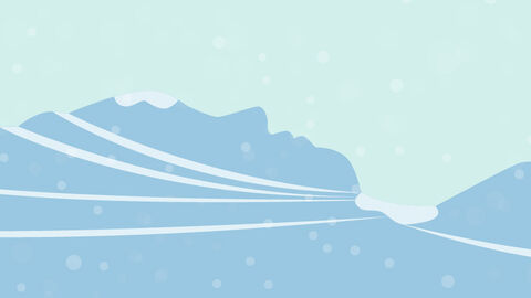 Illustration of snowy Northumberlandia with snowy trails, surrounded by trees under a pale sky.