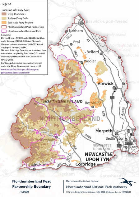 Northumberland Peat Partnership area map