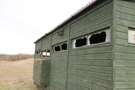 Hauxley damaged Tern Hide - Duncan Hutt