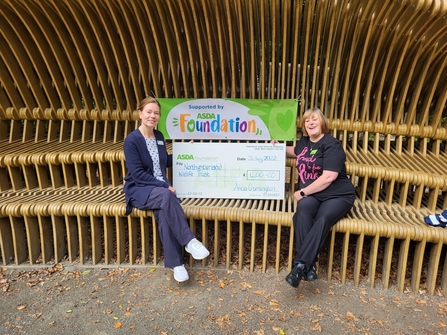 Frances Smiles, Northumberland Wildlife Trust Events Officer and Jackie Burt, Asda Cramlington Community Champion at Northumberlandia.  Image by Fiona Dryden.