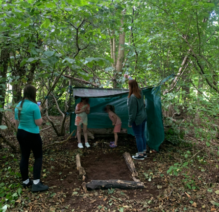 Makeshift den in the woodland. Image by Callum Williams.