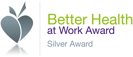 Better Health at Work Award silver and grey logo.