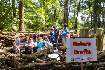 Group of children nature crafting. Image by Callum Williams.