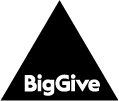 Big Give logo in a black triangular shape with white text.