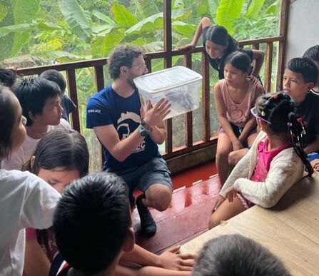 Volunteer Support Officer, Joe Crutwell teaching in Peru