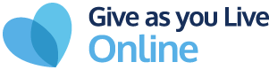 Give as you Live Online logo featuring a blue heart-shaped icon and the text ‘Give as you Live Online’ in dark and light blue.