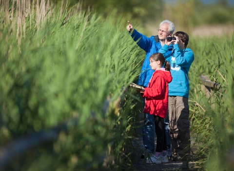 Family birdwatching - Guy Edwardes/2020VISION